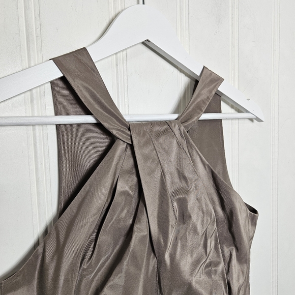 J. Crew 100% Silk Dress Womens Size 4 Gracie Fawn Halter Taffeta Formal - Picture 5 of 14